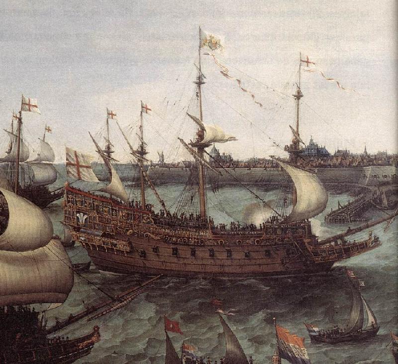 VROOM, Hendrick Cornelisz. The Arrival at Vlissingen of the Elector Palatinate Frederick V (detail) ar China oil painting art